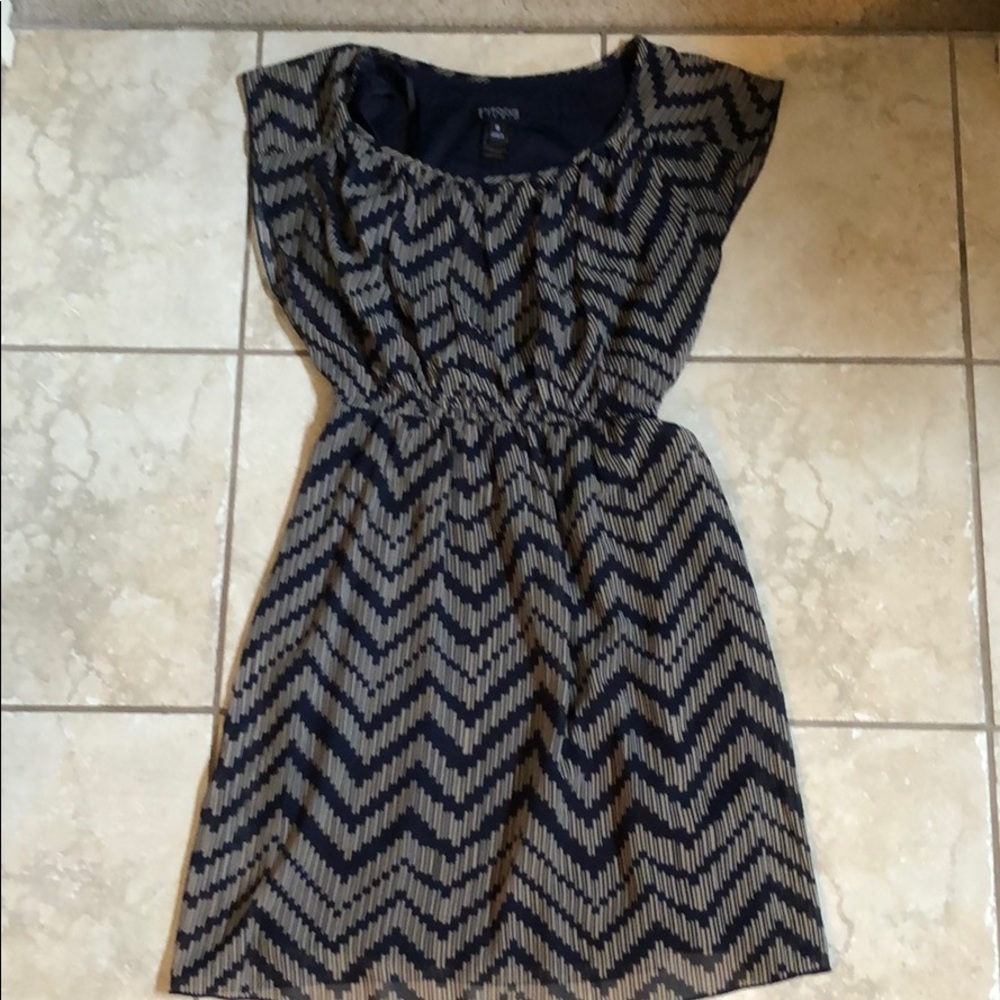 Navy and tan dress